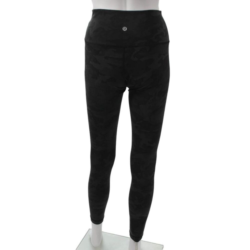Lululemon Womens Ankle Camo Nylon Leggings Black Pull On Size 6 - Picture 3 of 4